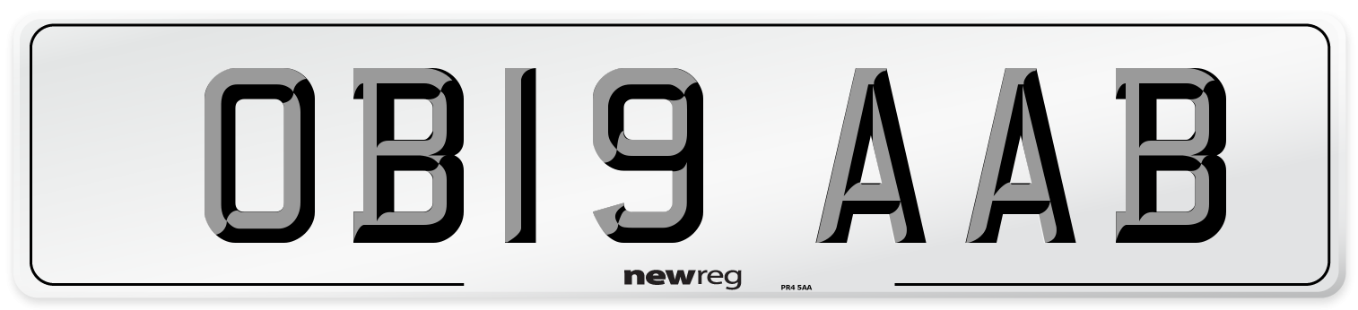 OB19 AAB Number Plate from New Reg